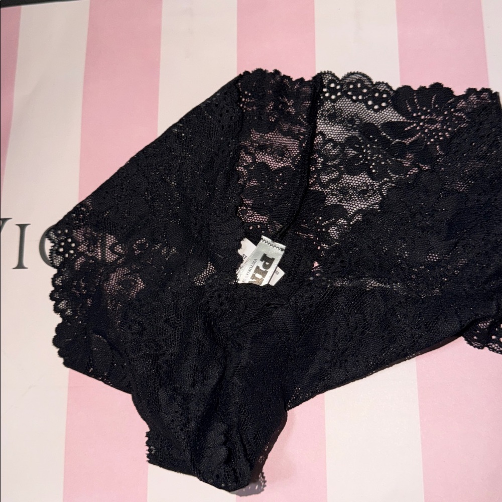 PINK Victoria's Secret Black Lace Panties - Picture 4 of 5